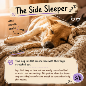 Dog sleeping on its side